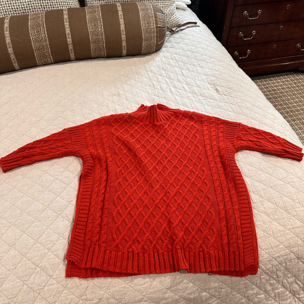 Mersea orange mock turtleneck